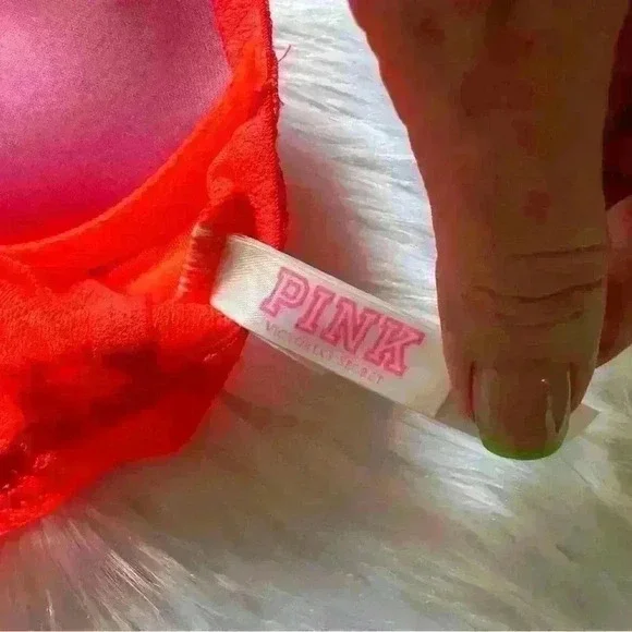 Victoria’s Secret PINK Lace Bralette Neon Orange XS - Picture 6 of 6